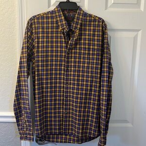 Scotch & Soda Button Down Shirt  in Purple & Gold Plaid